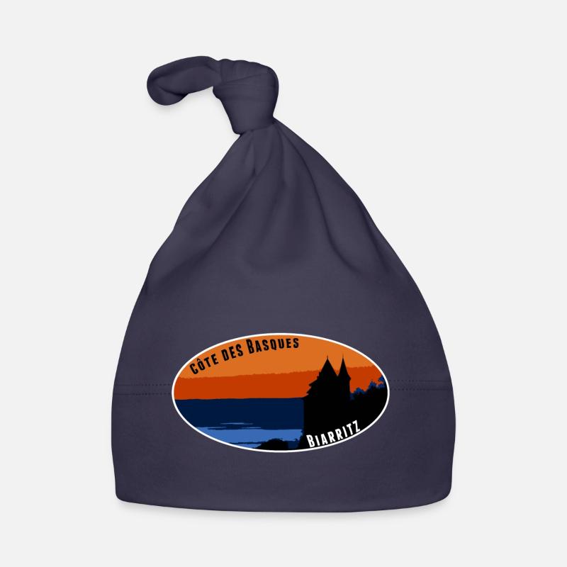 Côte des Basques Biarritz - Bonnet bio Bébé - marine