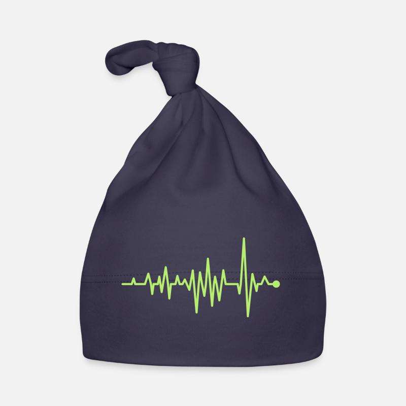 Curve Heartbeat Rhythm Oscillograph Pulse ECG Organic Baby Cap