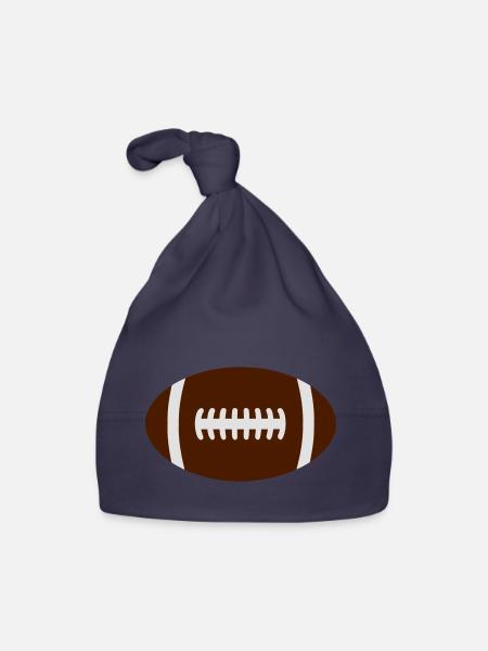 Ballon de Rugby - Bonnet bio Bébé - marine - Devant