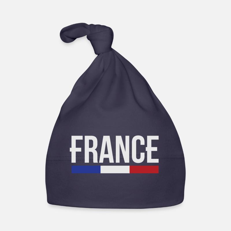 France drapeau bleu blanc rouge B - Bonnet bio Bébé - marine