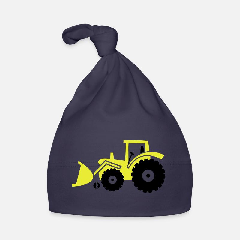 Traktor Frontlader Bulldog Radlader mit Schaufel Baby Bio-Mütze