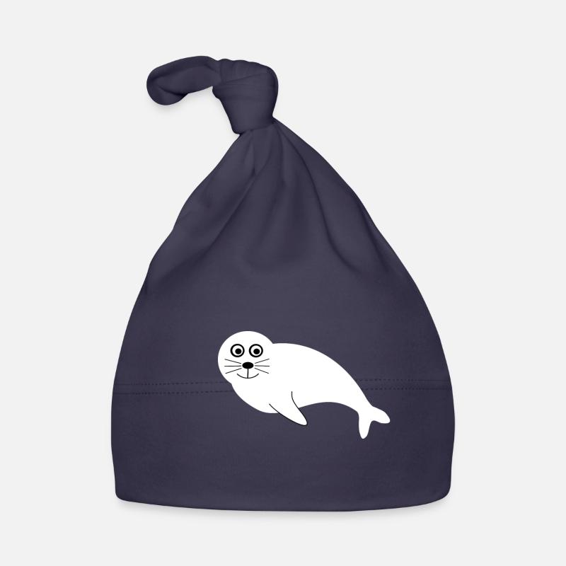 Seehund Seehunde Robbe Robben Tiere Geschenke Baby Bio-Mütze