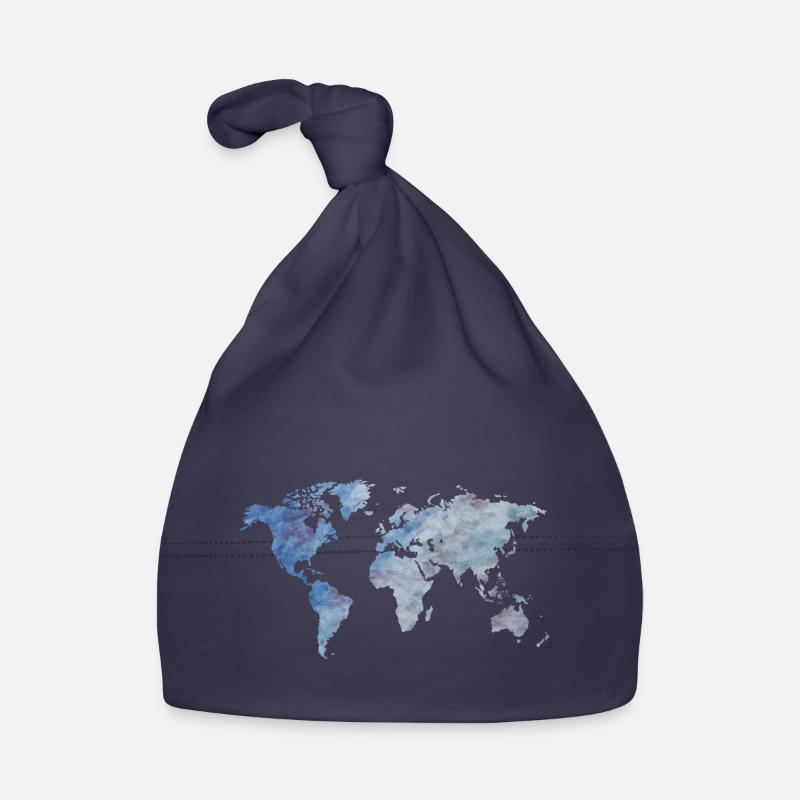 blueWorldmap Baby Bio-Mütze