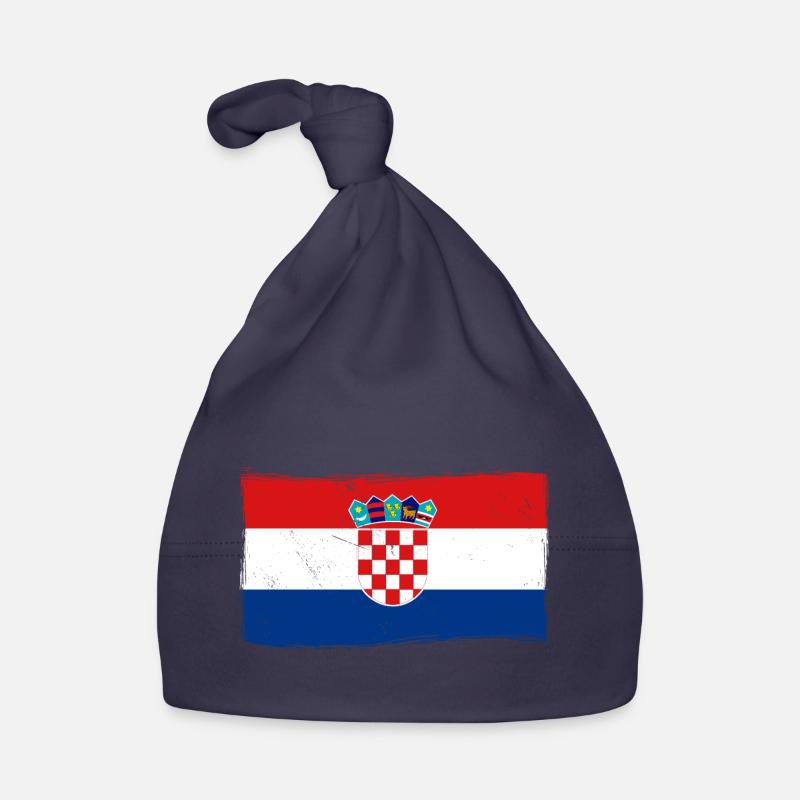 Drapeau croate Vintage Drapeau Croate Bonnet bio Bébé