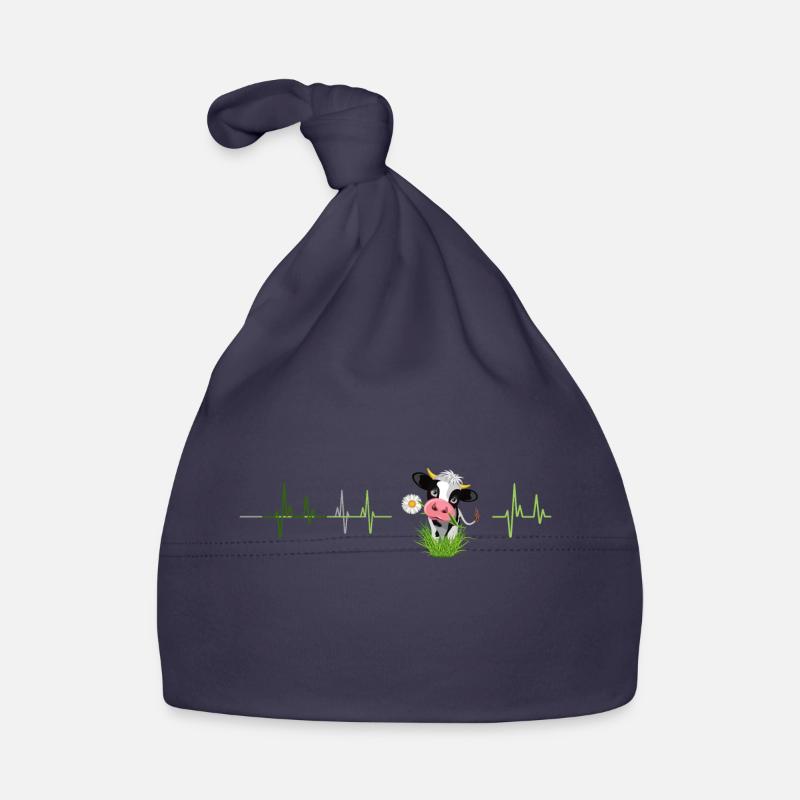 Fréquence des vaches - Bonnet bio Bébé - marine
