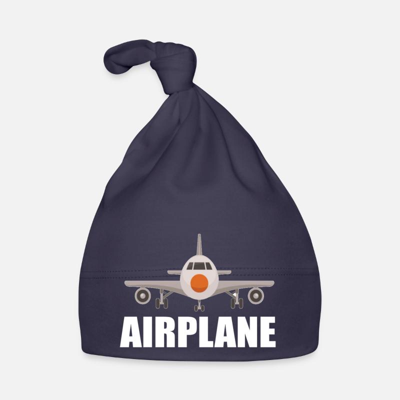 avion - Bonnet bio Bébé - marine
