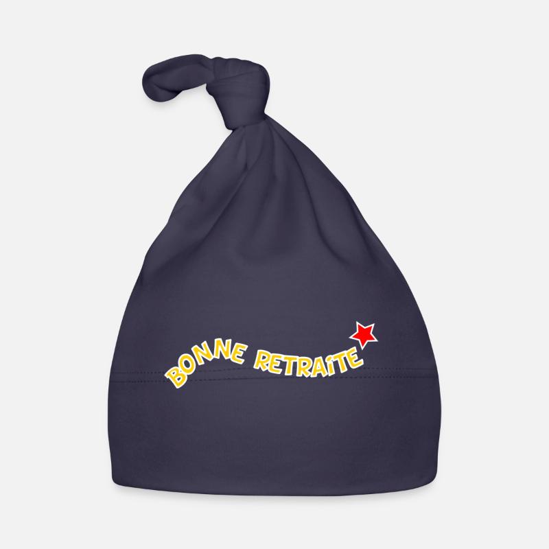 RETRAITE. BONNE RETRAITE. JOYEUSE RETRAITE - Bonnet bio Bébé - marine