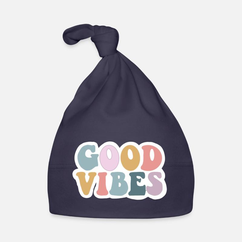 Good Vibes - Bonnet bio Bébé - marine