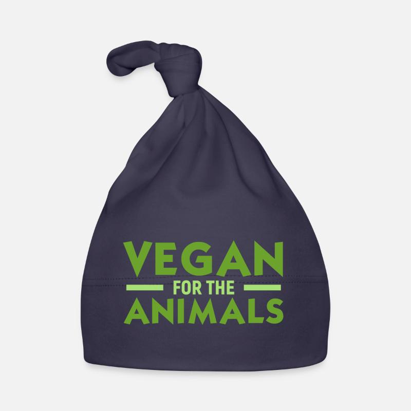 Végétalien pour les animaux - Bonnet bio Bébé - marine