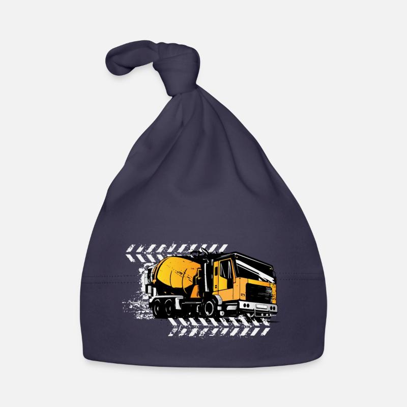Camion de ciment construction chantier chantier de construction camionneur - Bonnet bio Bébé - marine