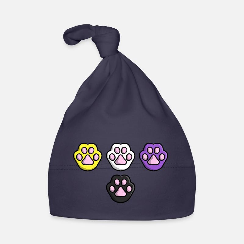 Mignon Chat Patte Drapeau Nonbinaire Drapeau LGBTQ Bonnet bio Bébé