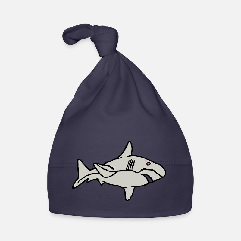 Poisson Requin Prédateur Eau Graffiti Océan - Bonnet bio Bébé - marine