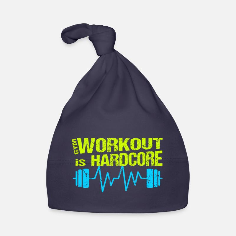 Gym Workout ist Hardcore Training mit Hantel Baby Bio-Mütze