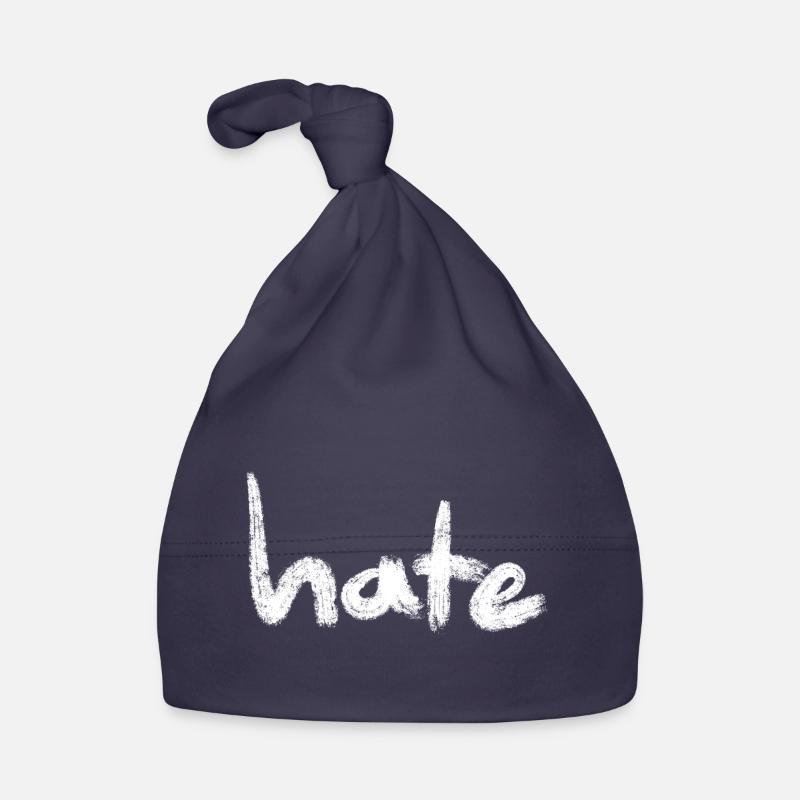 Hate Text blanc Bonnet bio Bébé