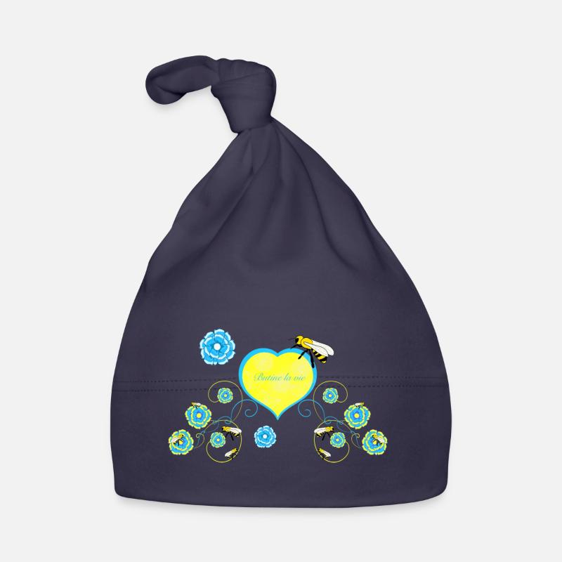 Abeille - Bonnet bio Bébé - marine