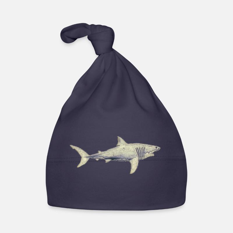 Grands requins blancs requins de mer ailerons de requin silhouette de l’océan01 Bonnet bio Bébé