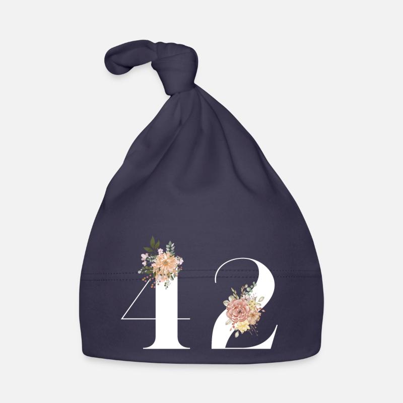 42e anniversaire fleuris (Cadeau de 42 ans) Bonnet bio Bébé