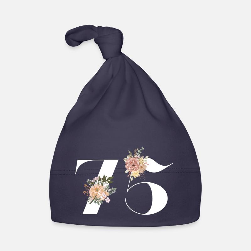 75e anniversaire fleuris (Cadeau de 75 ans) Bonnet bio Bébé