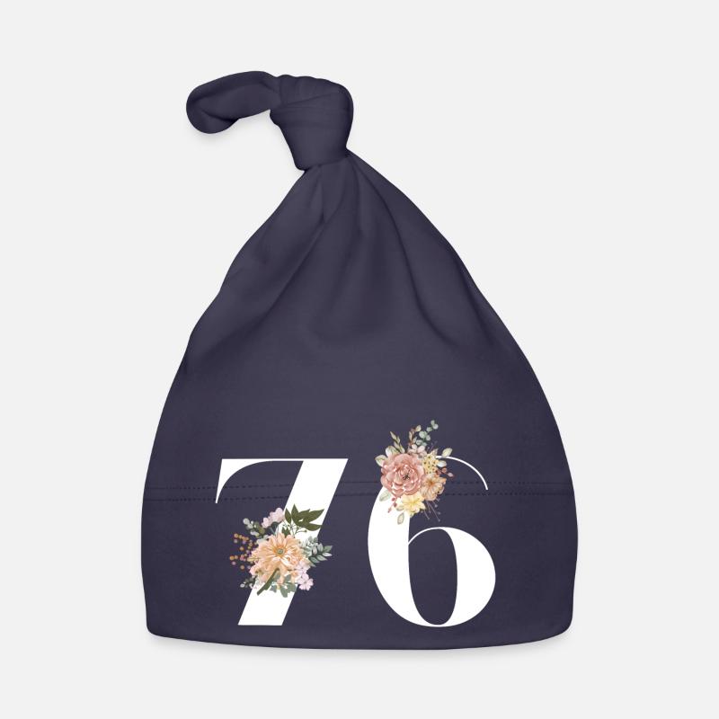76e anniversaire fleuris (Cadeau de 76 ans) Bonnet bio Bébé