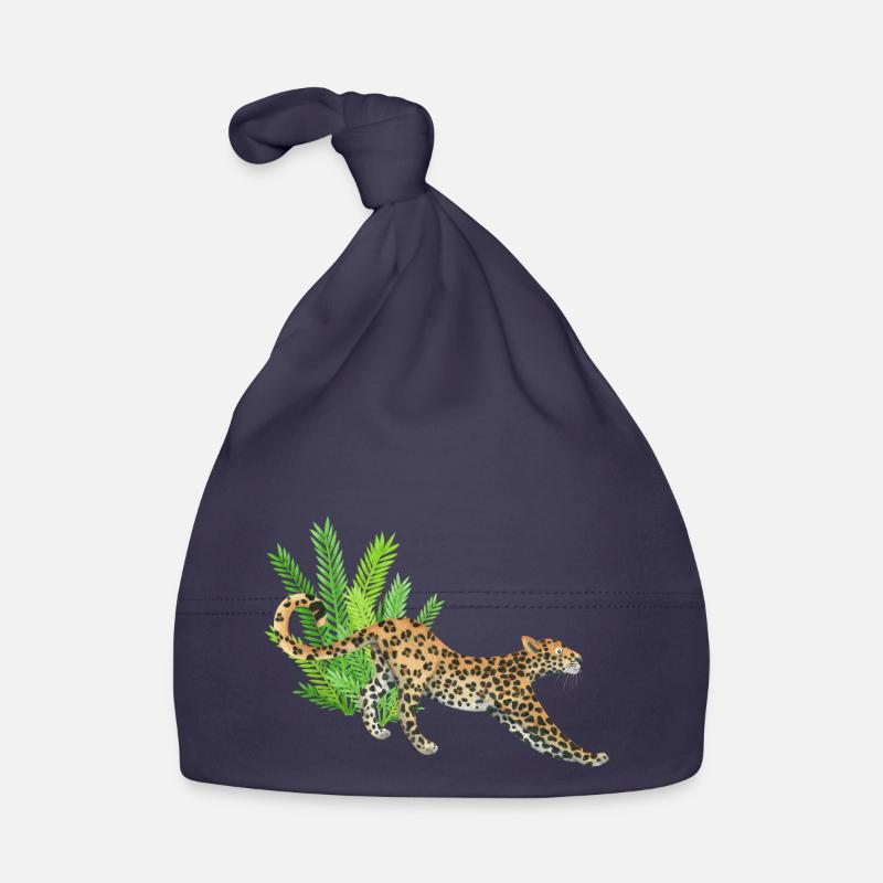 Léopard dans la jungle Bonnet bio Bébé