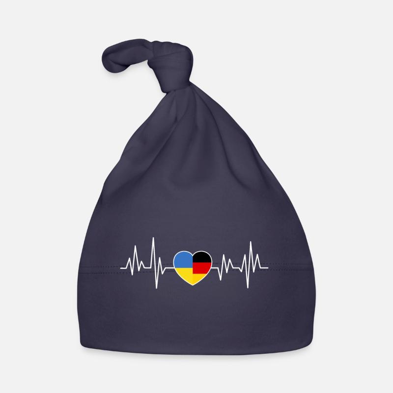 Ukraine Germany Flag Two Countries Organic Baby Cap