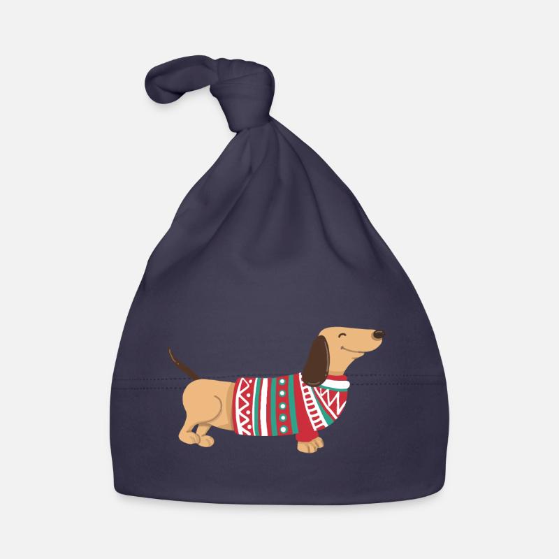 Drôle de Teckel de Noël Teckel de Noël Chien Bonnet bio Bébé