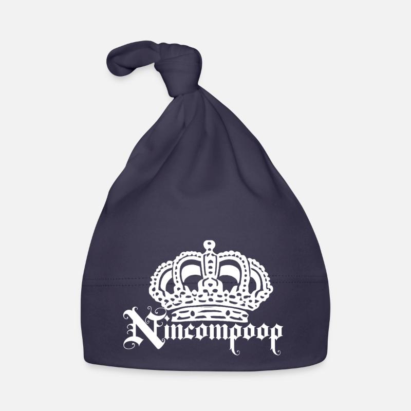 Nincompoop with a Crown - white Organic Baby Cap