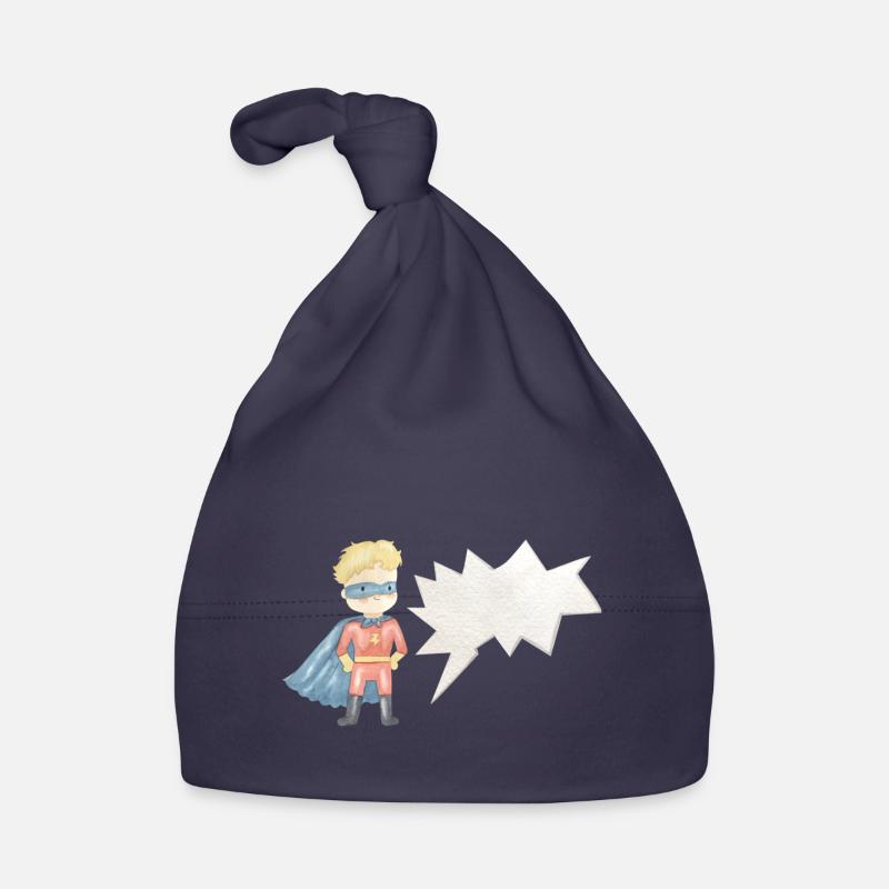 Kinder Superheld mit Sprechblase Baby Bio-Mütze