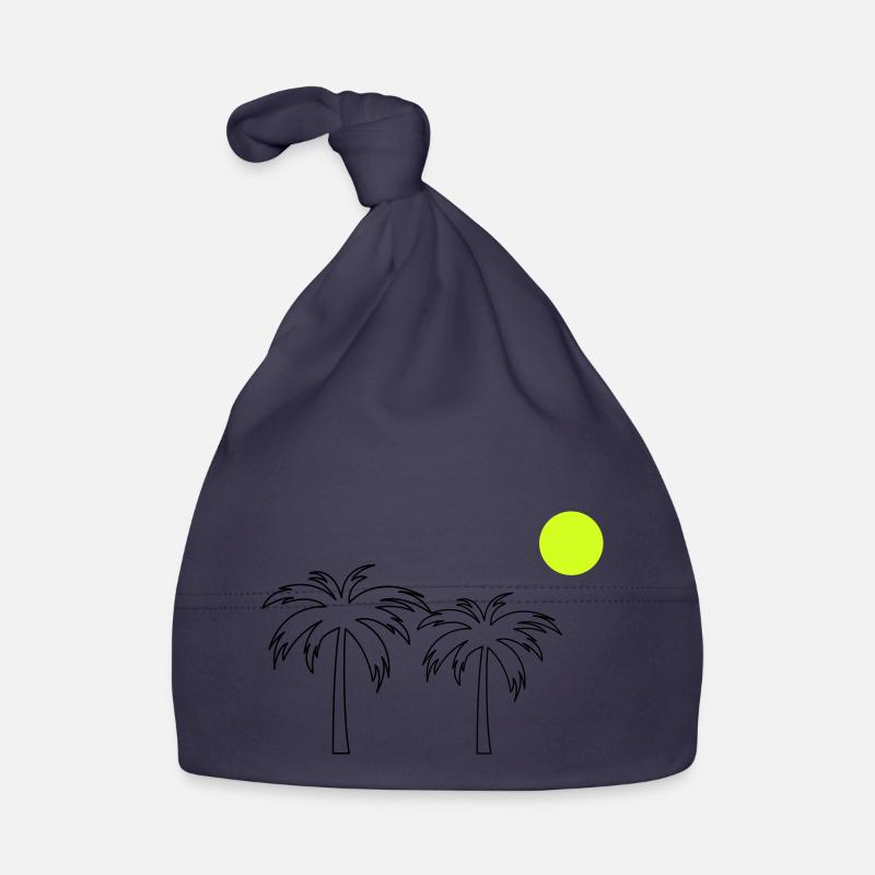 Palmiers - Bonnet bio Bébé - marine