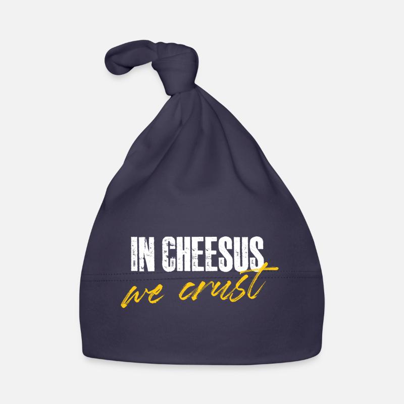 in cheesus we crust Design for a cheese lover Baby Bio-Mütze