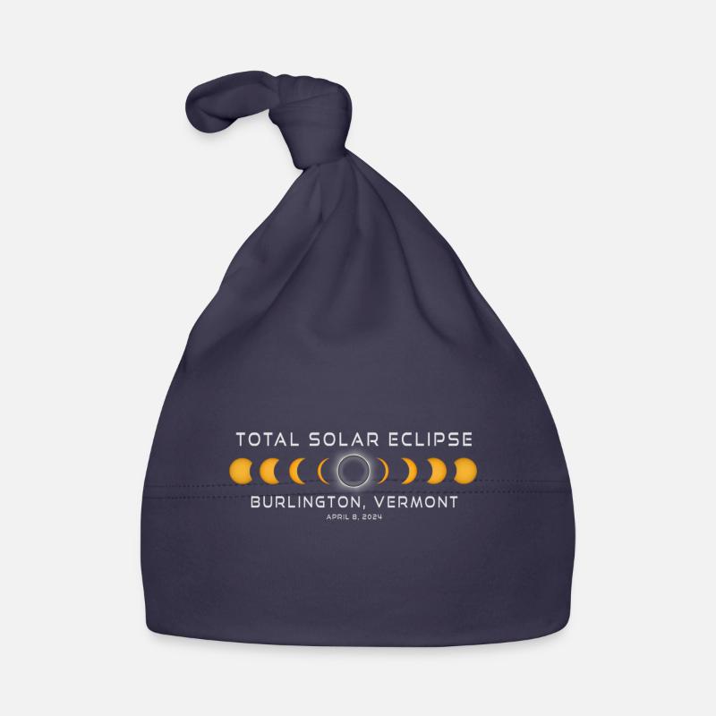 Burlington Vermont Solar Eclipse 2024 April 8 Organic Baby Cap