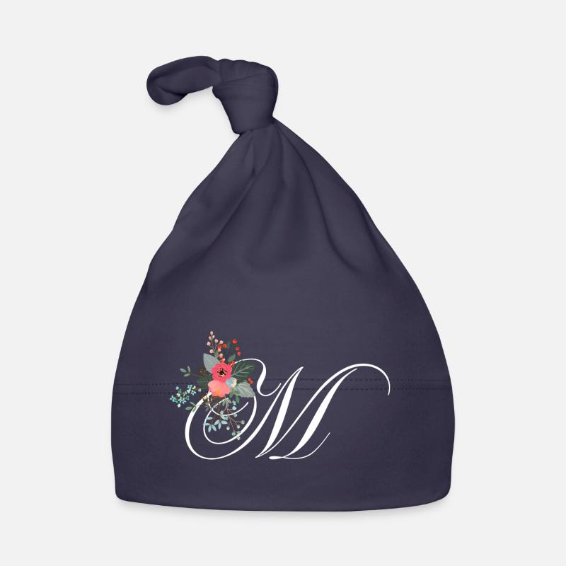 Lettre m fleuris Bonnet bio Bébé
