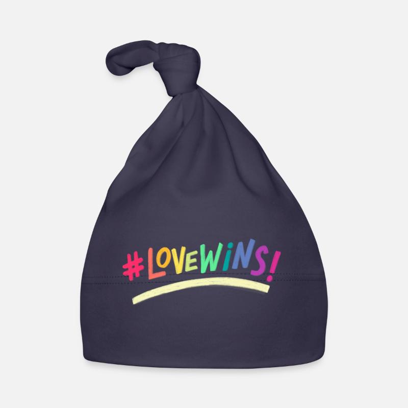 L’amour gagne - Bonnet bio Bébé - marine