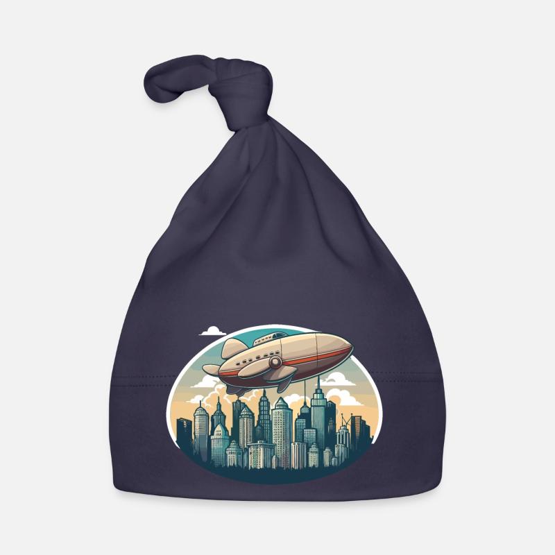 Le dirigeable Majestic - Bonnet bio Bébé - marine