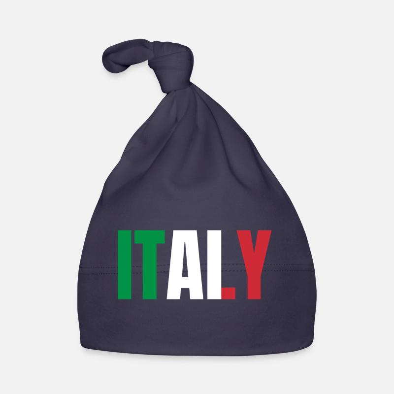 Drapeau de l’Italie - Bonnet bio Bébé - marine