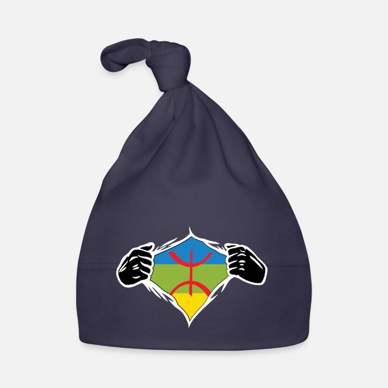 Drapeau amazigh en force - Bonnet bio Bébé - marine