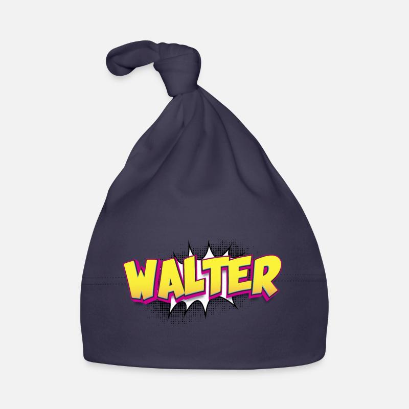 Walter Custom Name Comic Book Style Pop Art, Organic Baby Cap