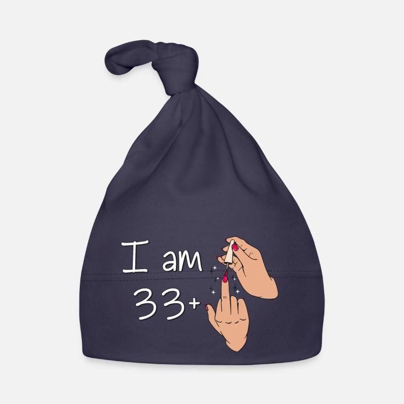 Ich bin 33 + 1 Mittelfinger Hemd Ich bin 33 plus, Baby Bio-Mütze