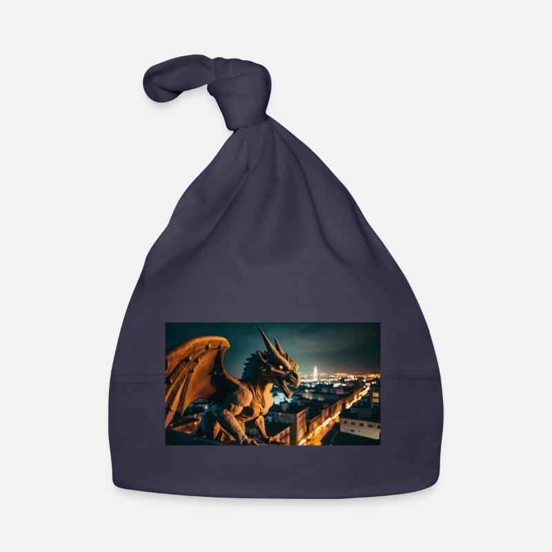 Gargoyle with an evil smile monster dark horror Organic Baby Cap