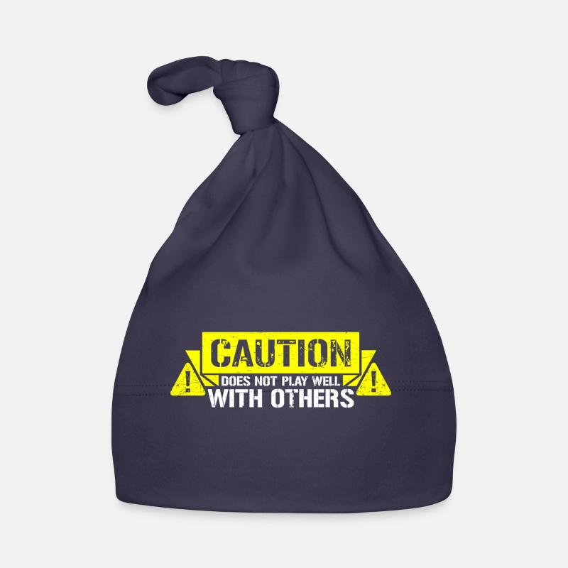 Caution Does Not Play Well With Others Warnung Baby Bio-Mütze