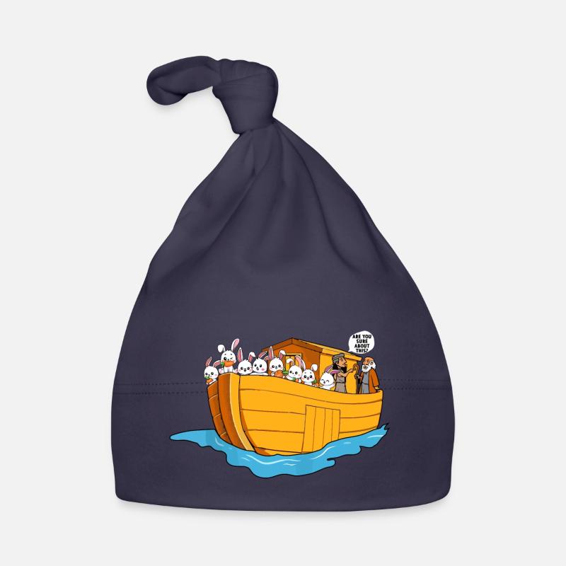Arche de Noé bateau lapins Bonnet bio Bébé