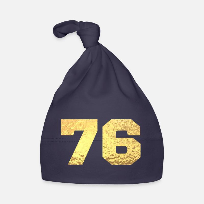 76 Gold Glitter - 76th Anniversary Organic Baby Cap
