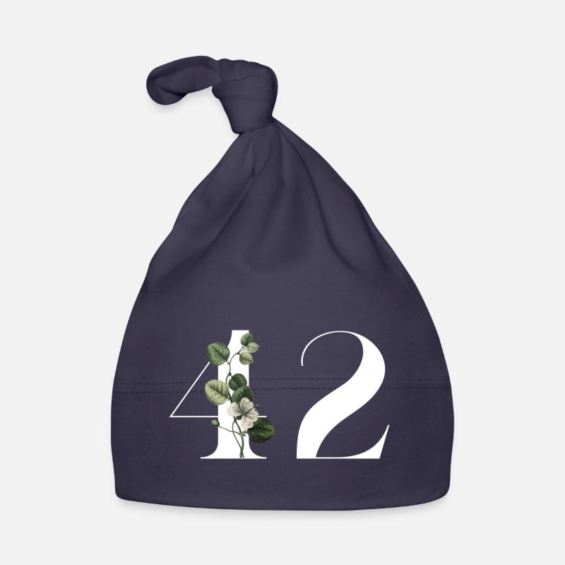 Numéro 42 floral vert - 42e anniversaire floral Bonnet bio Bébé