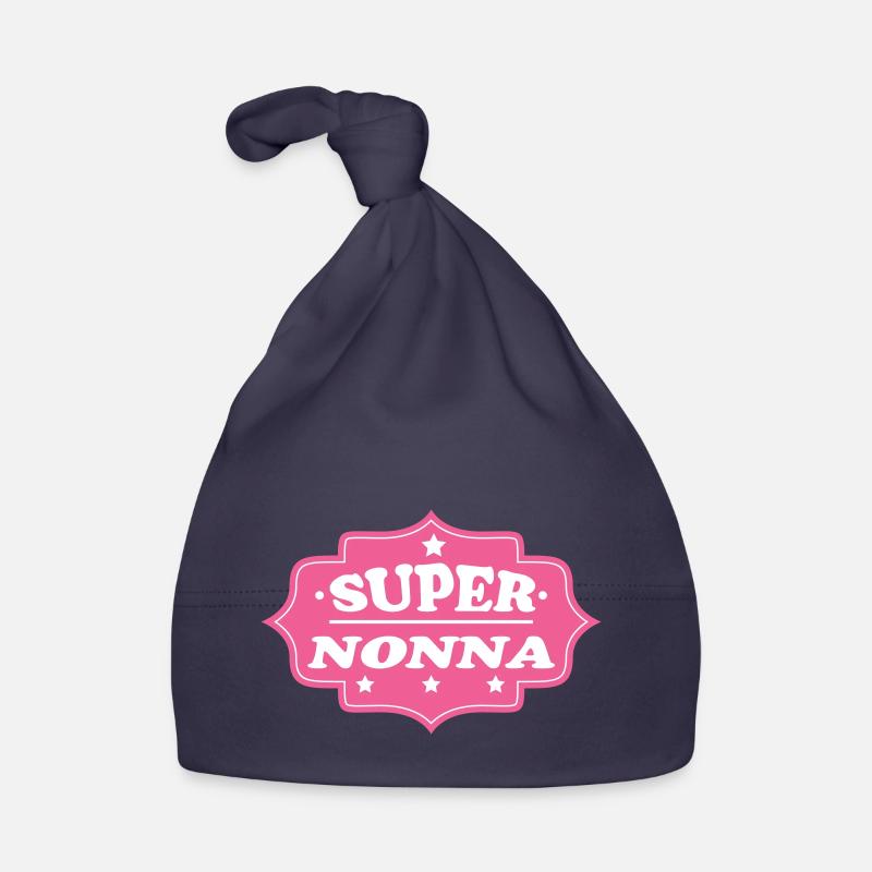 SUPER NONNA - Bonnet bio Bébé - marine