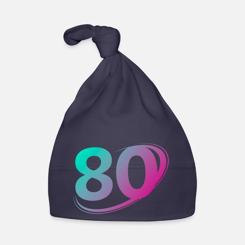 Number 80 multicolor Organic Baby Cap