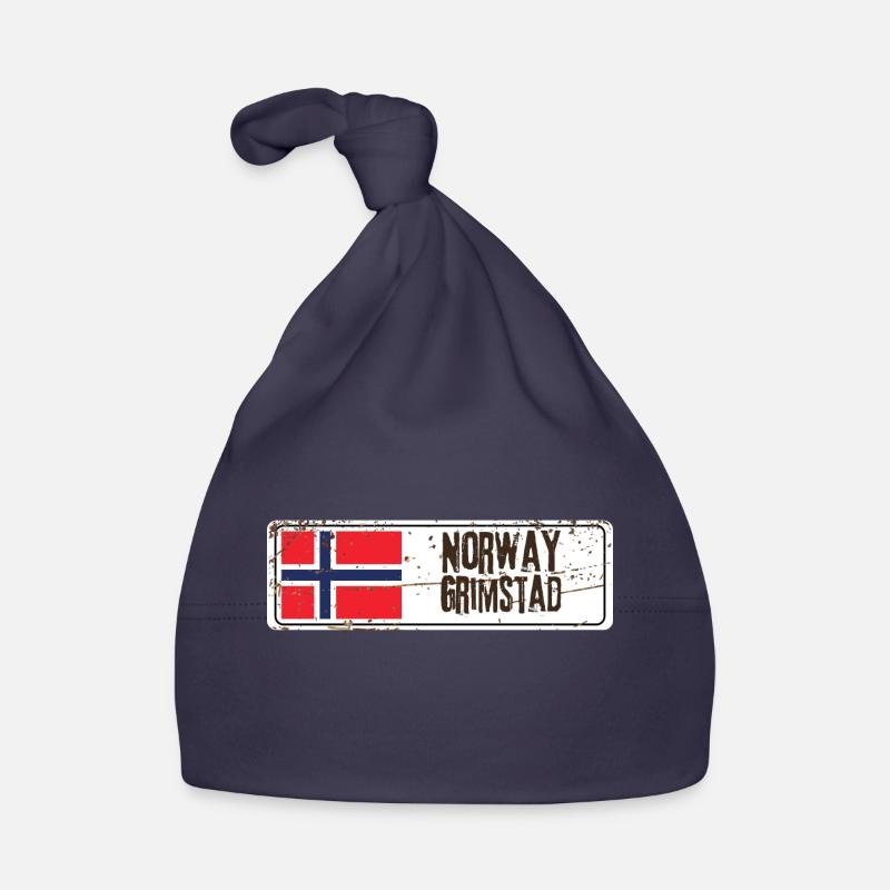 Grimstad Drapeau de la Norvège Bonnet bio Bébé