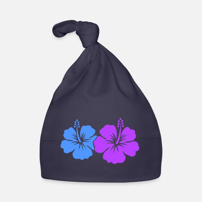 Fleur d’hibiscus - Bonnet bio Bébé - marine
