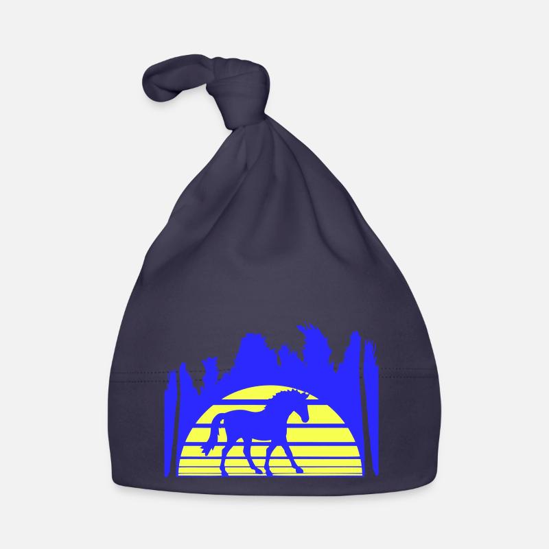 Lignes d’équitation Cavalier Soleil Palmiers Silhouette Bonnet bio Bébé