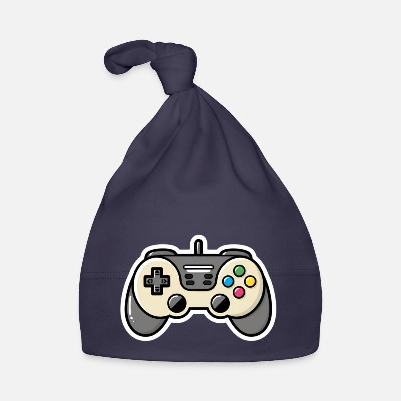 Controller Konsole Gamer Geschenk Comic Style Süß - Baby Bio-Mütze - Navy