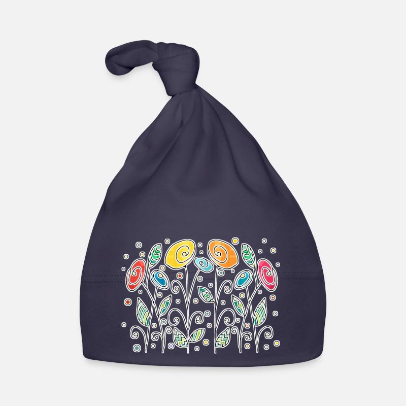 Fleur - Bonnet bio Bébé - marine